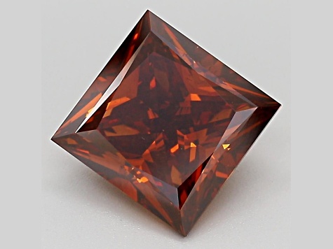 3.04ct Deep Brown Princess Cut Lab-Grown Diamond SI1 Clarity IGI Certified