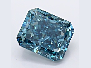 2.11ct Dark Blue Radiant Cut Lab-Grown Diamond SI1 Clarity IGI Certified