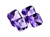 Amethyst 5mm and 6mm Emerald Cut Matched Pairs 2.64ctw