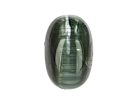 Green Tourmaline Cat's Eye 11.4x7.5mm Oval Cabochon 4.85ct