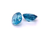 Blue Zircon 10x8mm Oval Matched Pair 8.50ctw