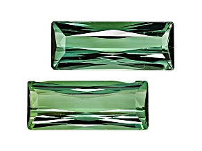 Green Tourmaline 16.4x6.5mm Emerald Cut Matched Pair 8.28ctw