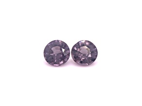 Purple-Grey Spinel 6mm Round Matched Pair 1.50ctw