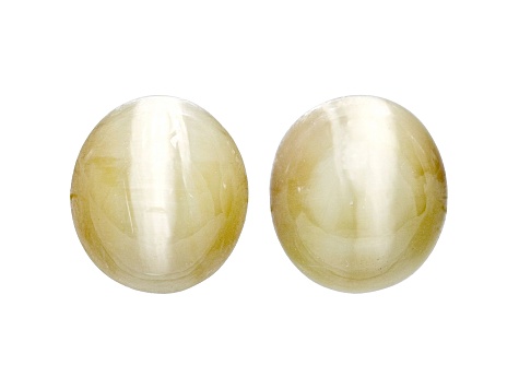 Opal Cat's Eye 10x9mm Oval Cabochon Matched Pair 4.94ctw