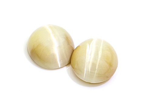 Opal Cat's Eye 10x9mm Oval Cabochon Matched Pair 4.94ctw