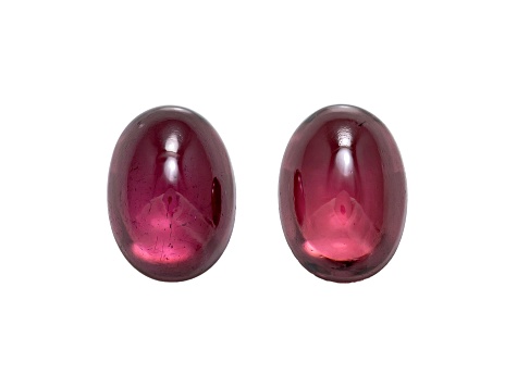 Garnet 7x5mm Oval Cabochon Matched Pair 2.55ctw