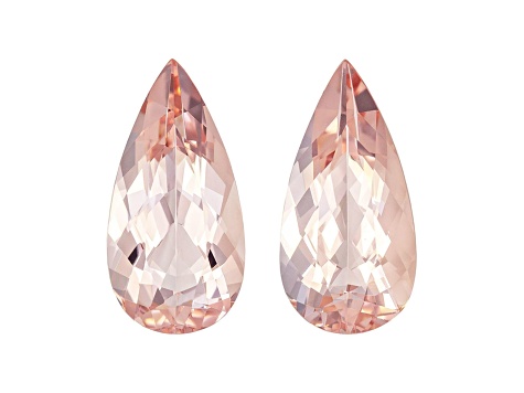 Morganite 16x8mm Pear Shape Matched Pair 7.32ctw