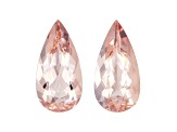 Morganite 16x8mm Pear Shape Matched Pair 7.32ctw