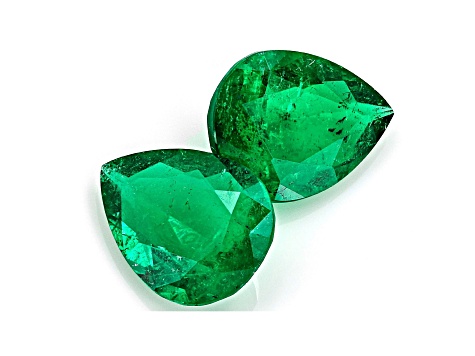 Colombian Emerald 9.7x7.4mm Pear Shape Matched Pair 2.72ctw