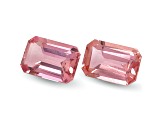 Imperial Topaz 5.9x3.9mm Emerald Cut Matched Pair 1.18ctw