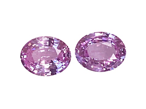 Pink Sapphire Unheated 10.2x8.1mm Oval Matched Pair 6.01ctw