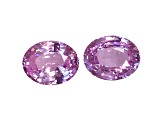 Pink Sapphire Unheated 10.2x8.1mm Oval Matched Pair 6.01ctw