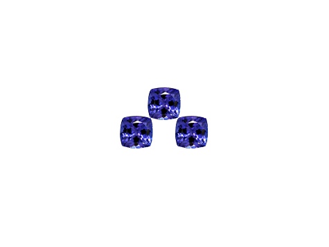 Tanzanite 5mm Cushion Set of 3 1.35ctw