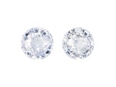 White Sapphire 7.7mm Round Matched Pair 4.23ctw