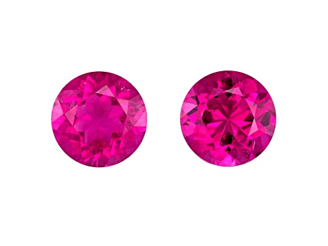 Rubellite 6.9mm Round Matched Pair 2.48ctw