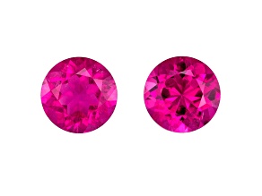 Rubellite 6.9mm Round Matched Pair 2.48ctw