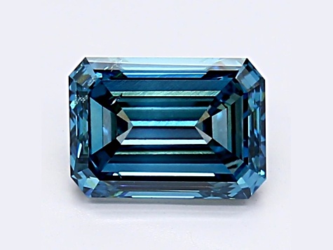 1.54ct Blue Emerald Cut Lab-Grown Diamond SI1 Clarity IGI Certified