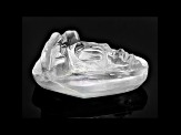 Montana Colorless Sapphire Loose Gemstone 10x9mm Free-Form Buddah Carving 3.01ct