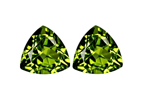Peridot 7.18mm Trillion Matched Pair 2.76ctw