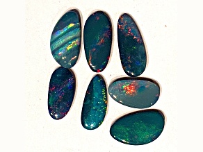 Opal on Ironstone Free-Form Doublet Set of 7 5.90ctw