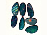 Opal on Ironstone Free-Form Doublet Set of 7 5.90ctw