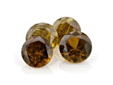 Andradite Garnet 3mm Round Set of 4 0.5ctw