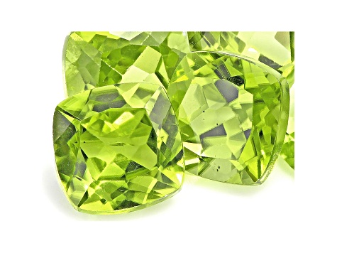 Peridot 6mm Cushion Set of 5 5.00ctw