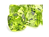 Peridot 6mm Cushion Set of 5 5.00ctw