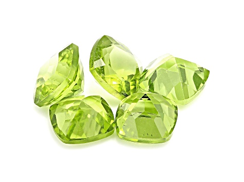 Peridot 6mm Cushion Set of 5 5.00ctw