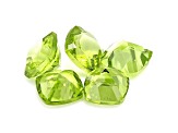 Peridot 6mm Cushion Set of 5 5.00ctw