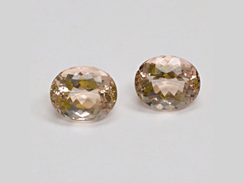 Morganite 14.0x11.7mm Oval Matched Pair 16.56ctw