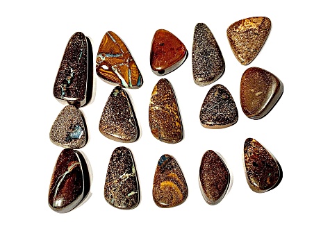 Australian Boulder Opal Free-Form Cabochon Set of 15 128ctw