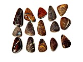 Australian Boulder Opal Free-Form Cabochon Set of 15 128ctw