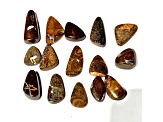 Australian Boulder Opal Free-Form Cabochon Set of 15 128ctw