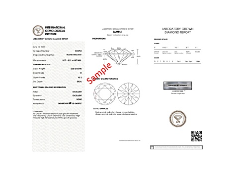 3.00ct Round White Lab-Grown Diamond F Color VS-2 Clarity IGI Certified