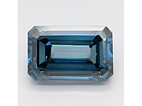 3.49ct Deep Blue Emerald Cut Lab-Grown Diamond SI1 Clarity IGI Certified
