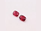 Burmese Red Spinel Unheated 6x4mm Cushion Matched Pair 1.09ctw