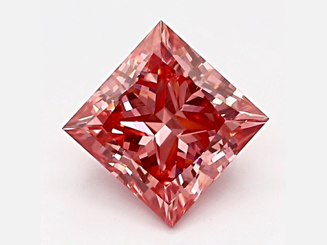 1.44ct Intense Pink Princess Cut Lab-Grown Diamond VS1 Clarity IGI Certified