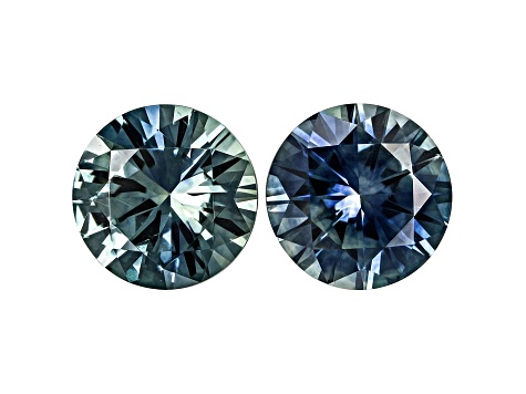 Montana Teal Sapphire 5mm Round Set of 2 1.09ctw