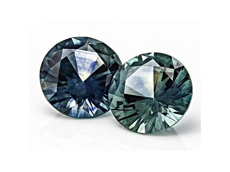 Montana Teal Sapphire 5mm Round Set of 2 1.09ctw