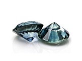 Montana Teal Sapphire 5mm Round Set of 2 1.09ctw