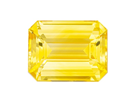 Yellow Sapphire Loose Gemstone 11.22x8.61mm Emerald Cut 6.00ct