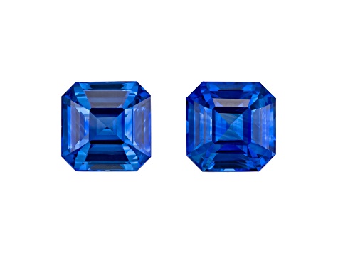 Sapphire 5.6mm Emerald Cut Matched Pair 2.31ctw