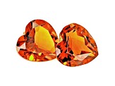 Madeira Citrine 5mm Heart Shape Matched Pair 0.50ctw