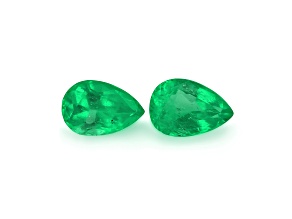 Colombian Emerald 8.0x5.5mm Pear Shape Matched Pair 1.96ctw