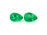 Colombian Emerald 8.0x5.5mm Pear Shape Matched Pair 1.96ctw