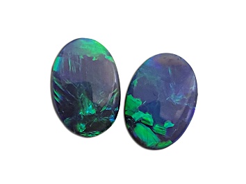 Picture of Lightning Ridge Black Opal 10x7mm Oval Cabochon Pair 3.73ctw