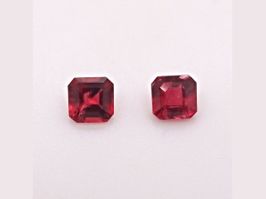 Burmese Red Spinel 4.5mm Emerald Cut Matched Pair 1.00ctw