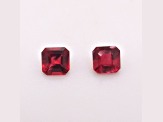 Burmese Red Spinel 4.5mm Emerald Cut Matched Pair 1.00ctw