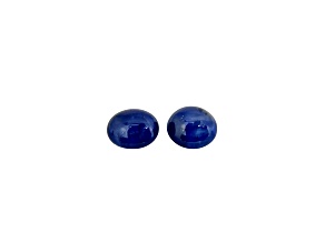Sapphire 9.1x7.7mm Oval Cabochon Matched Pair 7.37ct